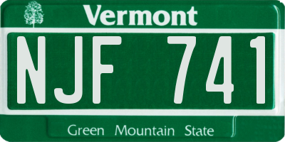 VT license plate NJF741