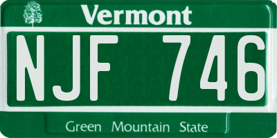 VT license plate NJF746