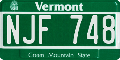 VT license plate NJF748