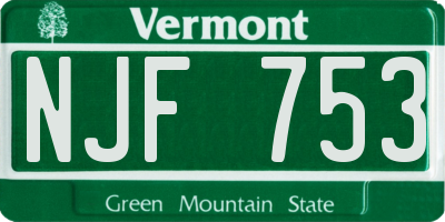 VT license plate NJF753