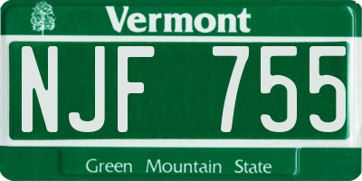 VT license plate NJF755