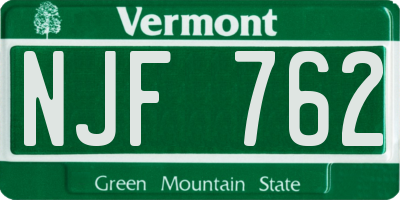 VT license plate NJF762