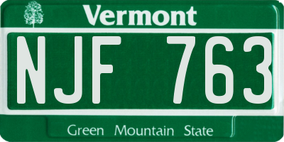VT license plate NJF763