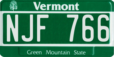 VT license plate NJF766