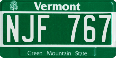 VT license plate NJF767