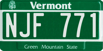 VT license plate NJF771