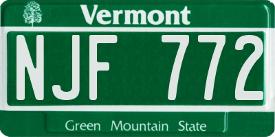 VT license plate NJF772