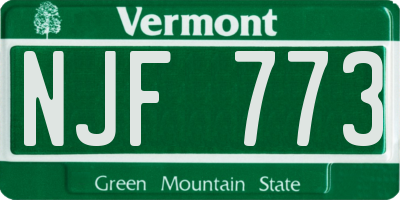 VT license plate NJF773