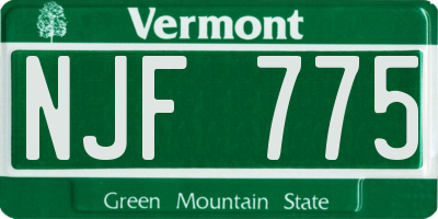 VT license plate NJF775