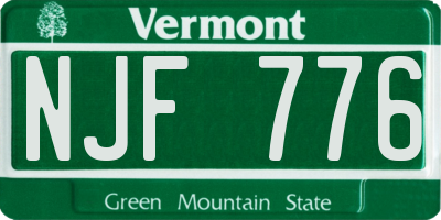 VT license plate NJF776