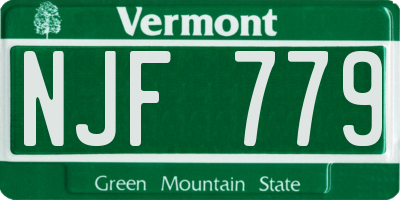 VT license plate NJF779