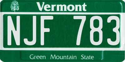 VT license plate NJF783