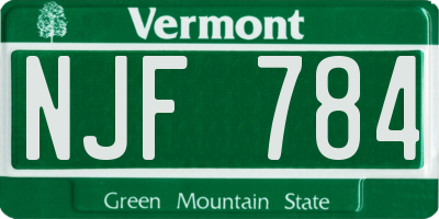 VT license plate NJF784