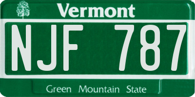 VT license plate NJF787