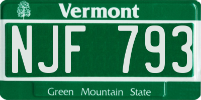 VT license plate NJF793