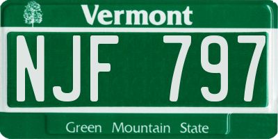VT license plate NJF797