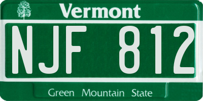 VT license plate NJF812