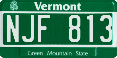 VT license plate NJF813
