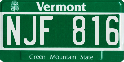 VT license plate NJF816