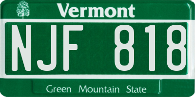 VT license plate NJF818