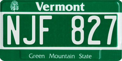 VT license plate NJF827