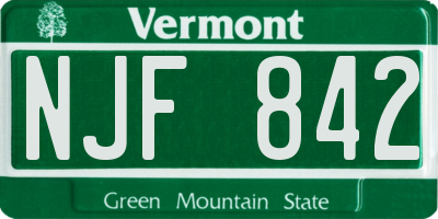 VT license plate NJF842