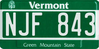VT license plate NJF843