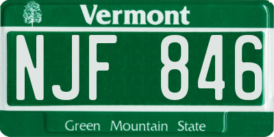 VT license plate NJF846