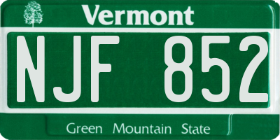 VT license plate NJF852