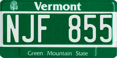VT license plate NJF855