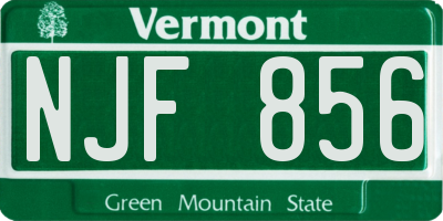 VT license plate NJF856