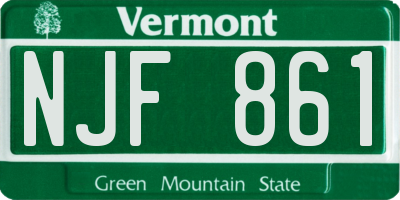 VT license plate NJF861