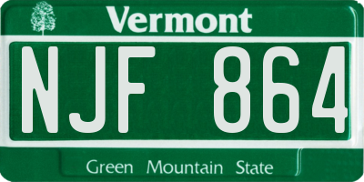VT license plate NJF864