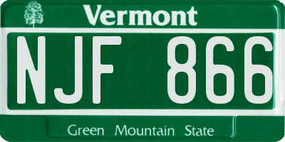 VT license plate NJF866