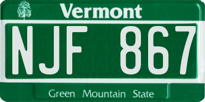 VT license plate NJF867