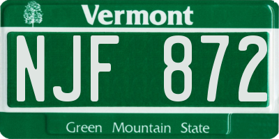 VT license plate NJF872