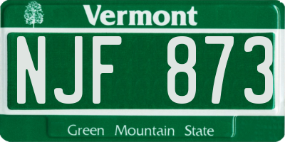 VT license plate NJF873