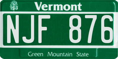 VT license plate NJF876