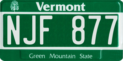 VT license plate NJF877