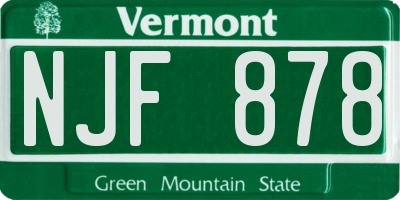 VT license plate NJF878