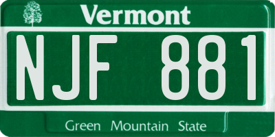 VT license plate NJF881