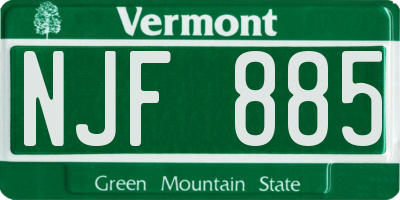 VT license plate NJF885