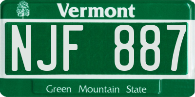 VT license plate NJF887