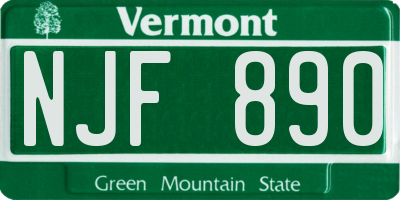 VT license plate NJF890