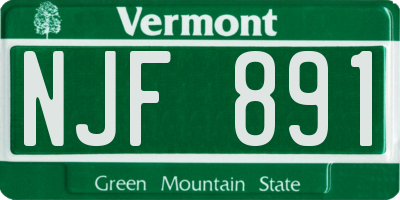 VT license plate NJF891
