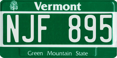 VT license plate NJF895