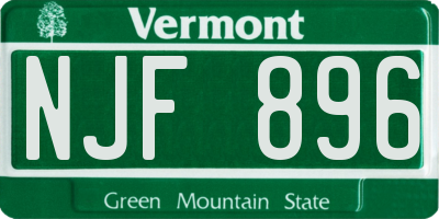 VT license plate NJF896