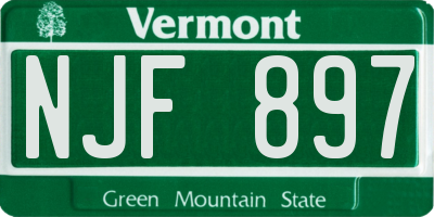 VT license plate NJF897