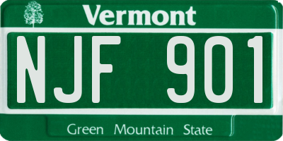 VT license plate NJF901