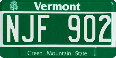 VT license plate NJF902